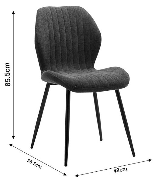 Scaun Fersity material alb-picior metalic, negru, 48x57x86 cm