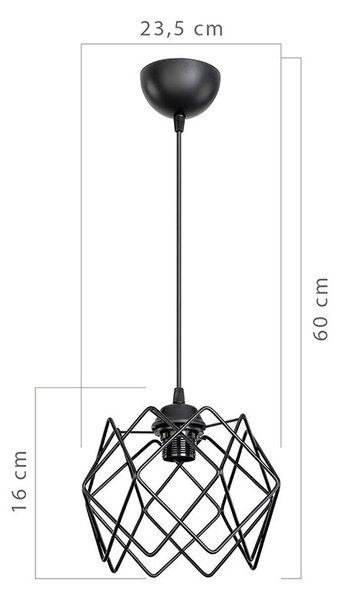 Lustra PWL-1021, Negru, 23x23x60 cm