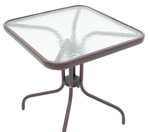Masa Watson metal maro-sticla, 70x70x70 cm
