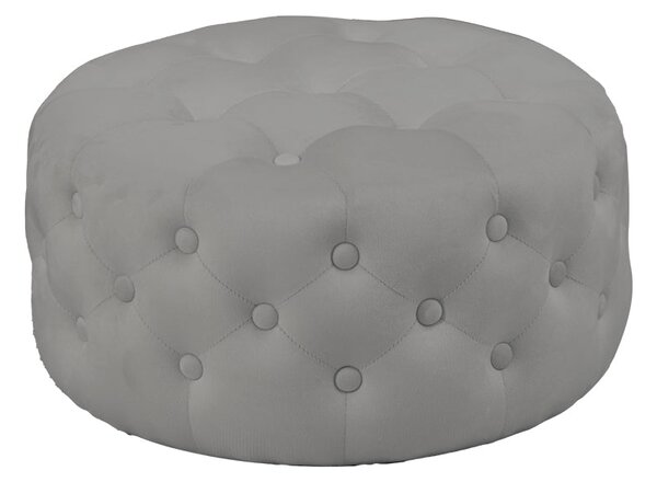 Puf taburet Ferdia catifea, gri, 59x59x28 cm