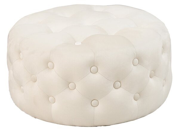 Puf taburet Ferdia catifea, crem, 59x59x28 cm