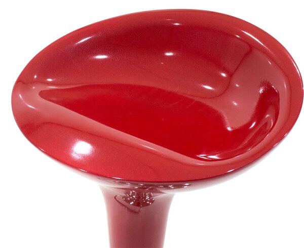 Scaun de bar Felice reglabil pe inaltime baza, rosu-crom, 40x43x84 cm