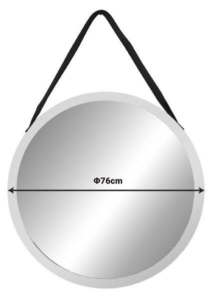 Oglinda suspendata Hangie, argintiu-negru, D76x3 cm