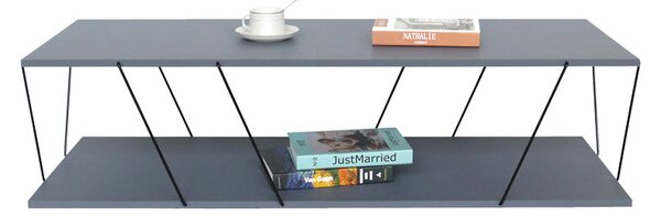 Masuta de cafea Tars, gri-negru, 120x48x30 cm