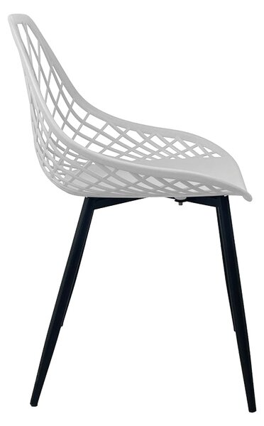 Scaun de gradina Suan picioare metal negru, alb, 56x49x82 cm