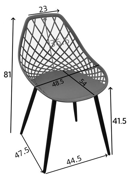 Scaun de gradina Suan picioare metal negru, alb, 56x49x82 cm