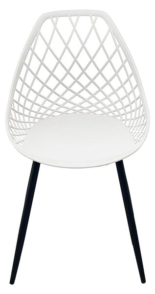 Scaun de gradina Suan picioare metal negru, alb, 56x49x82 cm