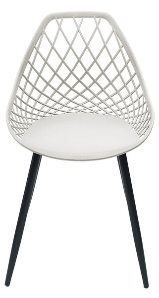 Scaun de gradina Suan picioare metal negru, alb, 56x49x82 cm