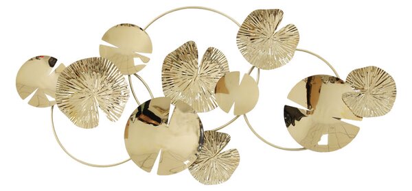 Decoratiune de perete din metal Lacy metal, Auriu, 118x57x5 cm