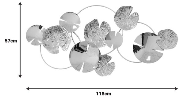 Decoratiune de perete din metal Lacy metal, Auriu, 118x57x5 cm