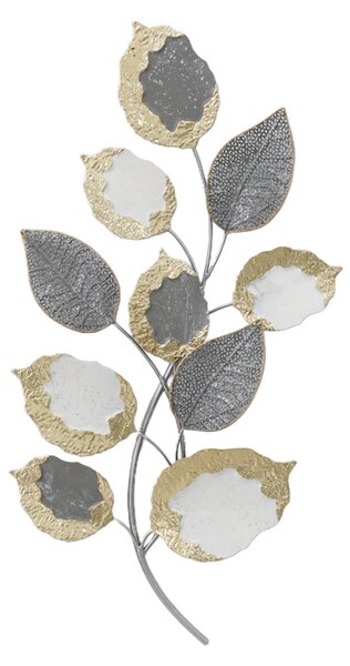 Decoratiune de perete din metal Neone, Auriu, 47x89x6 cm