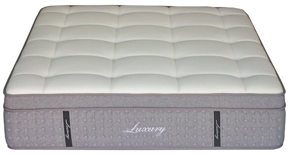 Saltea Luxury 5 zone arcuri buzunar+gel spuma cu memorie+latex 34-36cm, Alb, 150x200 cm