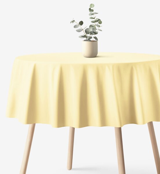 Goldea față de masă 100% bumbac culoarea bananei - rotundă Ø 120 cm