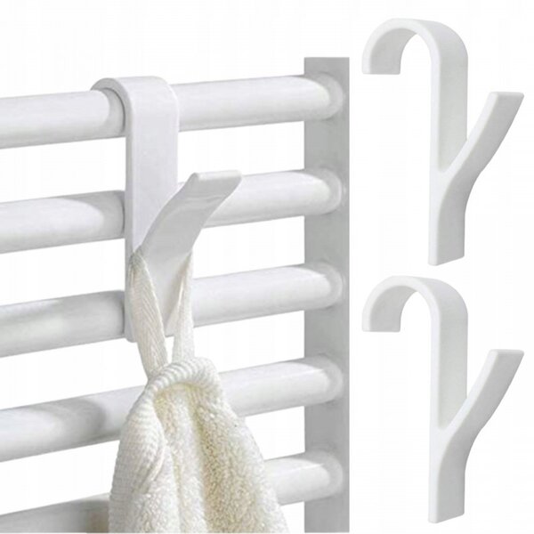 Set 2 carlige pentru calorifer baie SEZA, alb