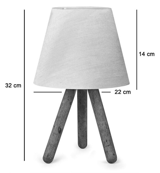 Veioza PWL-1071, textil si MDF, D22x32 cm