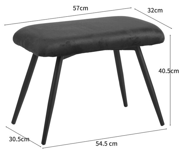 Fotoliu cu taburet Rueda, Verde inchis, 71x66x99 cm