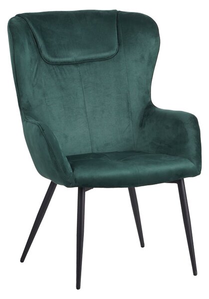 Fotoliu cu taburet Rueda, Verde inchis, 71x66x99 cm