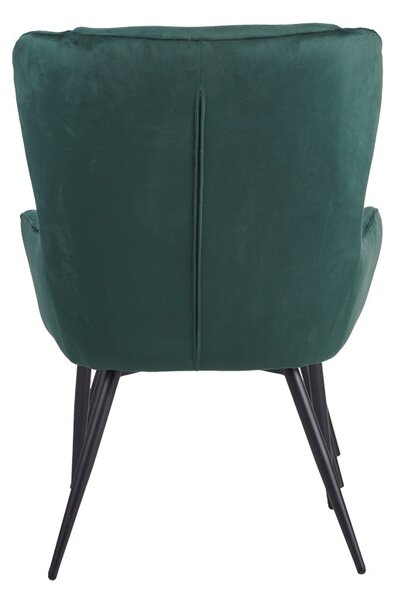 Fotoliu cu taburet Rueda, Verde inchis, 71x66x99 cm