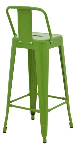Scaun cu spatar Utopia metalic, Antracit - Verde, 42x42x97 cm