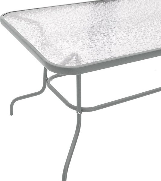 Masa Valor metal sticla, Maro - Alb, 140x80x70 cm