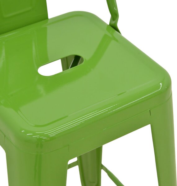 Scaun cu spatar Utopia metalic, Antracit - Verde, 42x42x97 cm