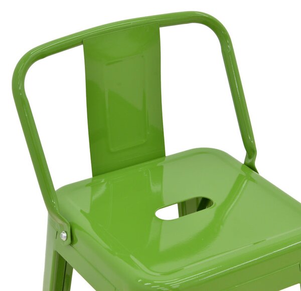 Scaun cu spatar Utopia metalic, Antracit - Verde, 42x42x97 cm