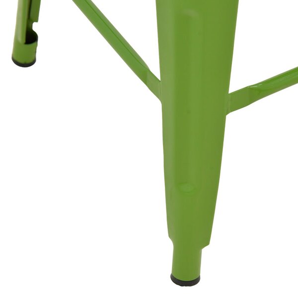 Scaun cu spatar Utopia metalic, Antracit - Verde, 42x42x97 cm