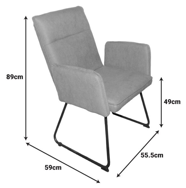 Fotoliu Essensial, gri, 55x59x89 cm