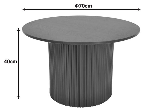 Masuta de cafea Dovel, MDF si metal, D70x45 cm