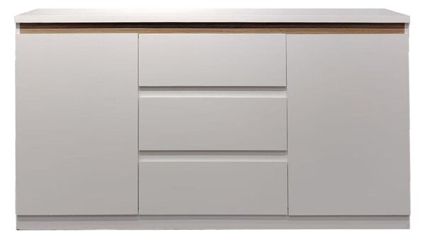 Bufet cu spatiu de depozitare Chiemo, Lemn, Alb, 160x40x93 cm