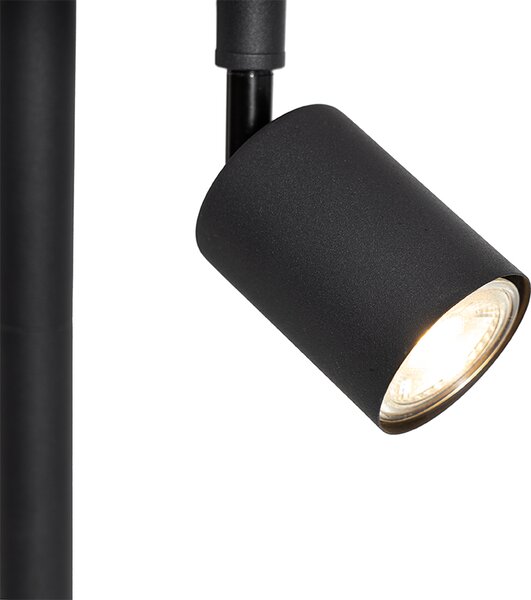 Lampă de podea neagră cu interior alb și lampă de citit - Jelena