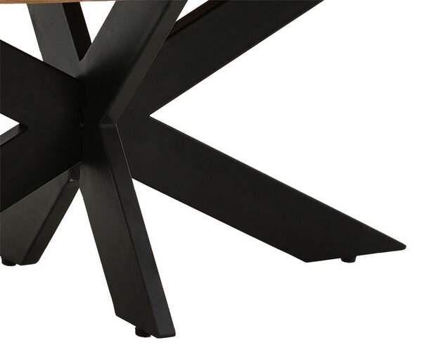Masuta de cafea ovala Fardy lemn masiv de acacia, nuc - negru, 120x60x45 cm