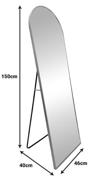 Oglinda Lorens, Aluminiu, Argintiu, 46x40x150 cm