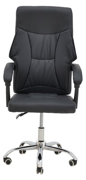 Scaun de birou manager Glorin negru pu, 60x68x128 cm
