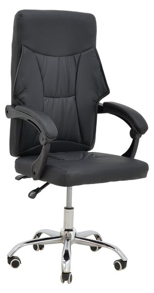 Scaun de birou manager Glorin negru pu, 60x68x128 cm