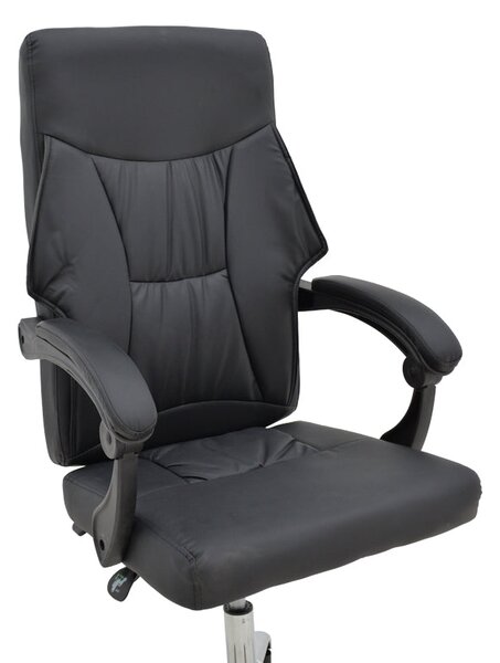 Scaun de birou manager Glorin negru pu, 60x68x128 cm