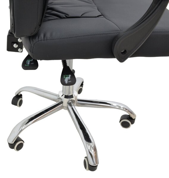 Scaun de birou manager Glorin negru pu, 60x68x128 cm
