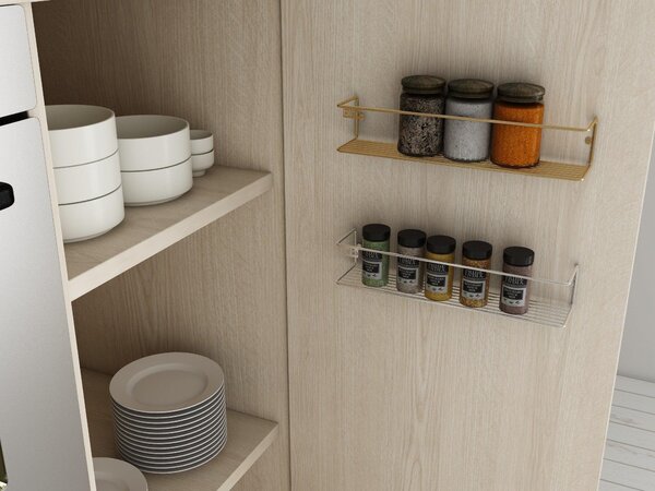 Organizator cu Rafturi pentru Perete/Usa, Auriu, 33x7x7 cm
