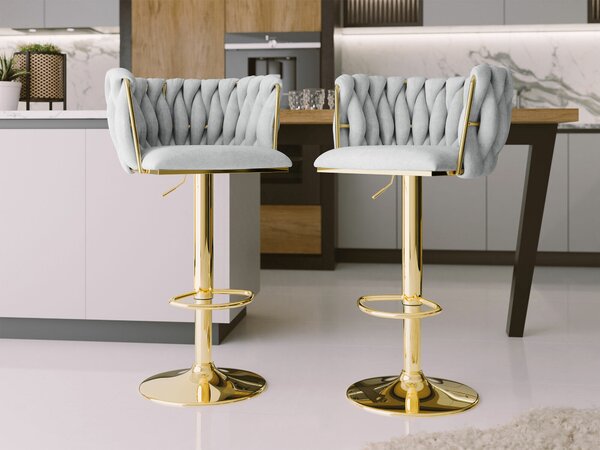Scaun bar Comfivo Hilaritas IVGri, Auriu, 9x5x5cm, Tapiterie, Metalic