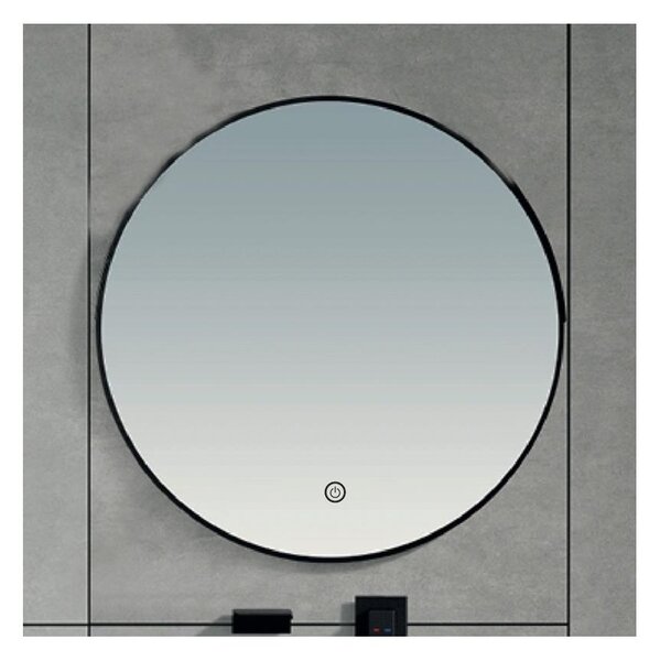 Brilagi-LED VERESE Oglindă de baie LED/19W/230V 60 cm neagră IP44 CRI 90 cu dimmer + CCT