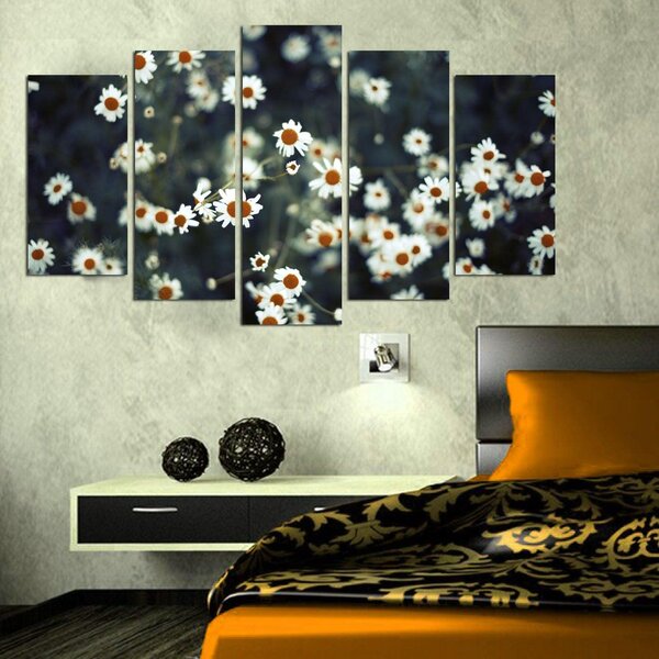 Tablou MDF ( 5 buc ) musetel, Multicolor, 60x110 cm