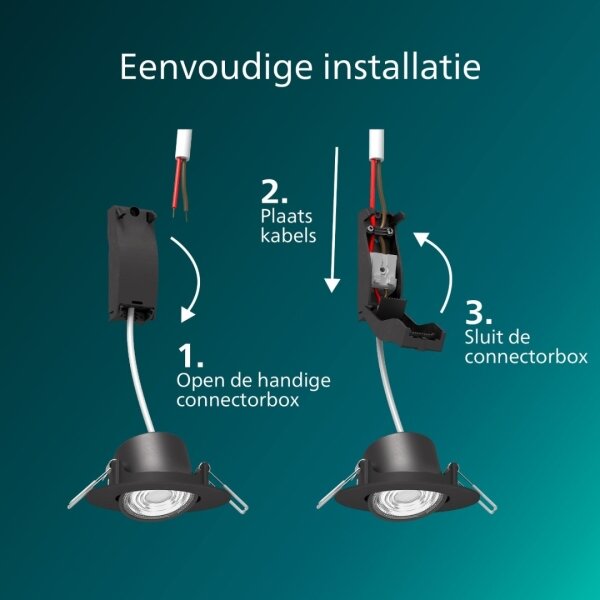 Philips - Spot LED încastrat dimabil CILANTRO LED/5W/230V 2700K negru