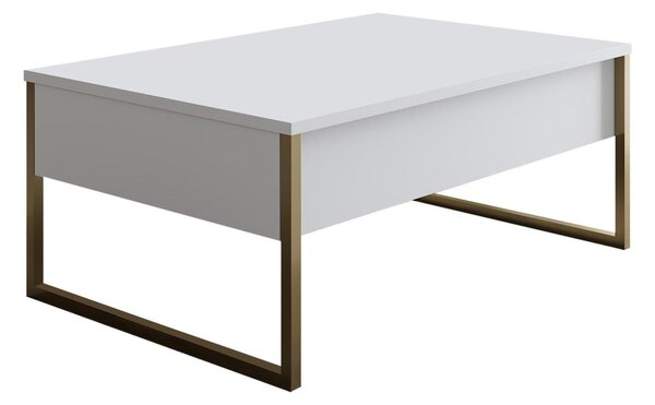 Masuta de cafea Luxe Stand Chic, Aur - Alb, 90x40x60 cm