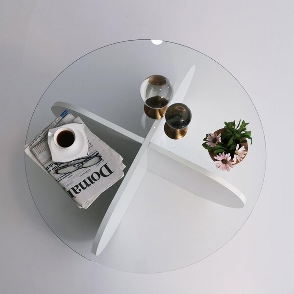 Masuta de cafea Bubble - White, Alb, 75x35x75 cm