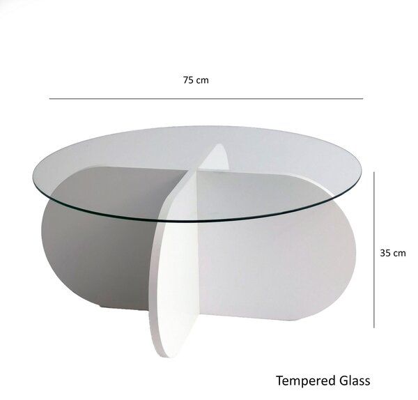 Masuta de cafea Bubble - White, Alb, 75x35x75 cm