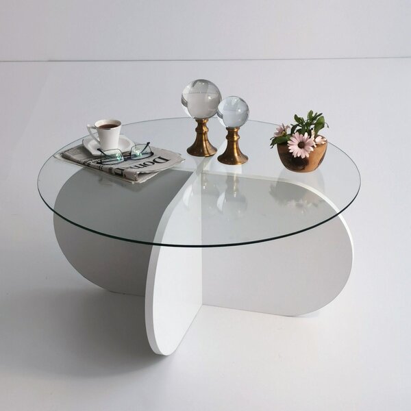 Masuta de cafea Bubble - White, Alb, 75x35x75 cm