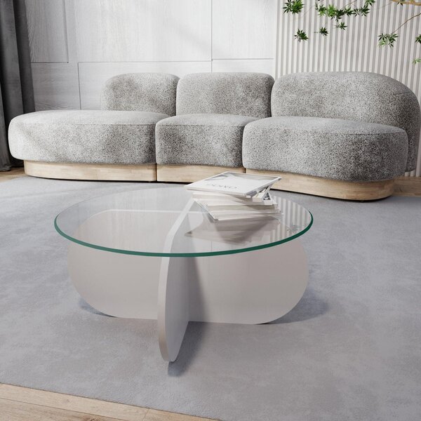 Masuta de cafea Bubble - White, Alb, 75x35x75 cm