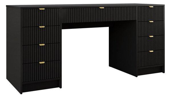 Birou Comfivo Papilio I, Negru, PAL laminat, MDF, 76x154x55cm, 51 kg