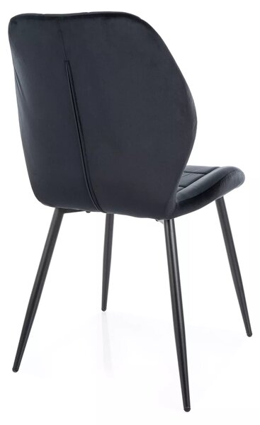 Scaun de sufragerie JAKE VELVET neagra