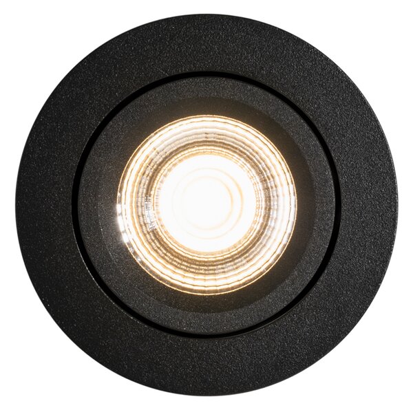 Set de 6 spoturi încastrate negre, înclinabile, 8,2 cm, inclusiv LED Dim to Warm IP54 Ultra Slim - Pupil